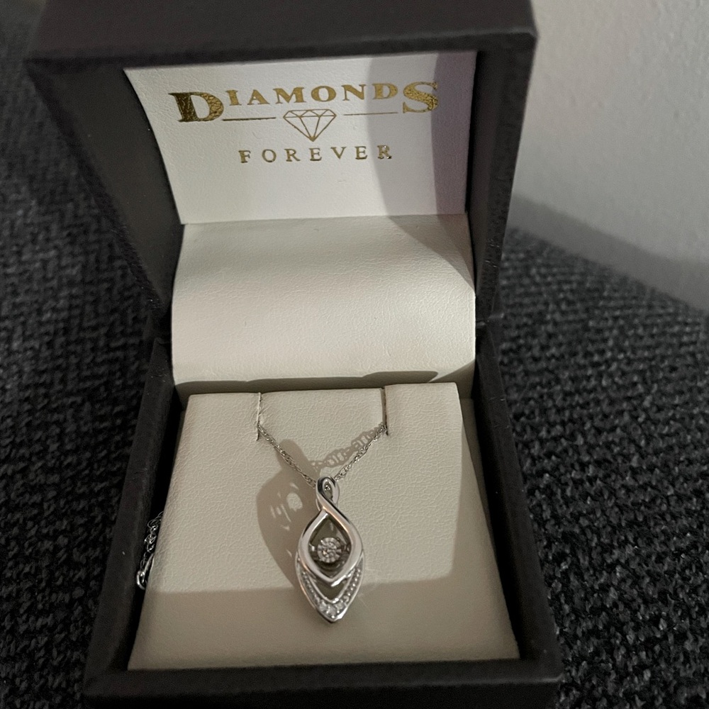 Sterling silver diamond necklace